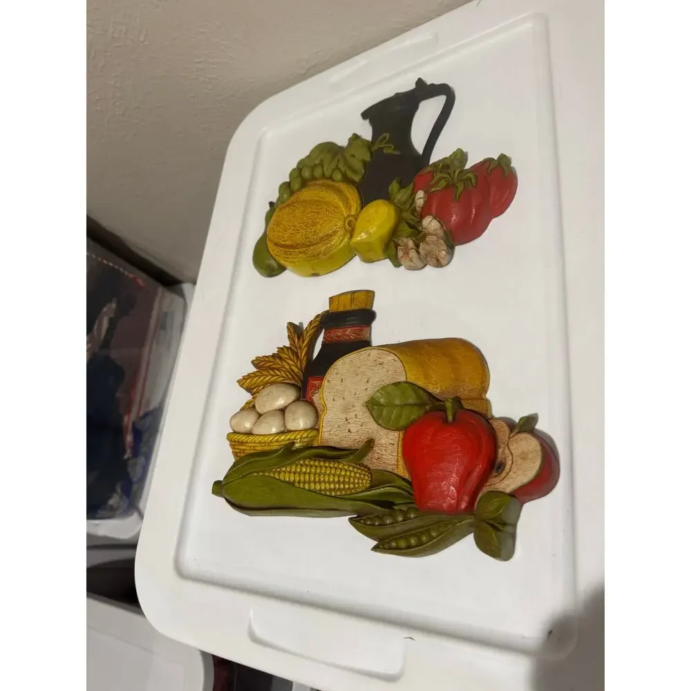Dart Industries Vintage Seventies Plastic Mold Wall Art Fruit Veggies